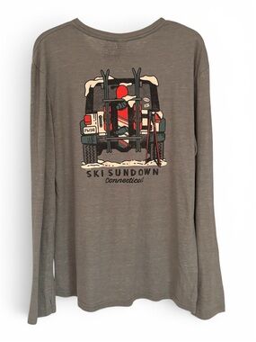 Ski Sundown Connecticut Graphic Long Sleeve Tee - Olive